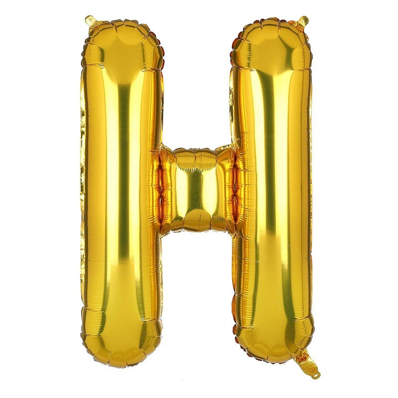 HR-BALON FOIL GOLD HURUF ±40cm Ballon Foil Abjad Alphabet Polos Balon Huruf Satuan ± 40 Cm Murah