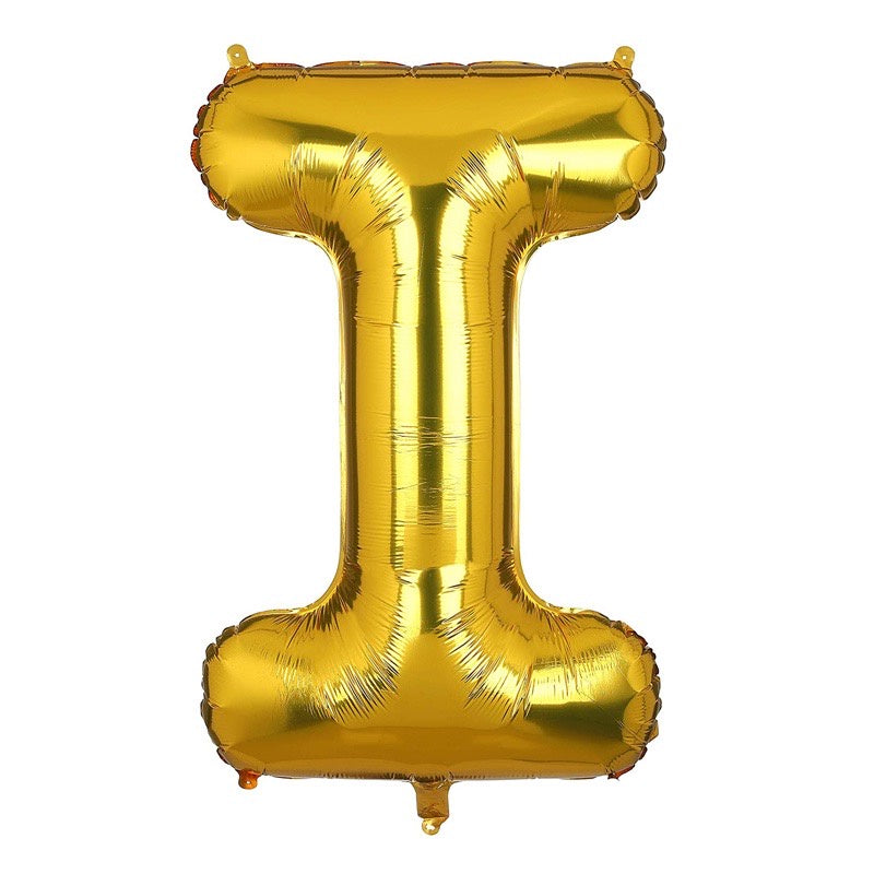 HR-BALON FOIL GOLD HURUF ±40cm Ballon Foil Abjad Alphabet Polos Balon Huruf Satuan ± 40 Cm Murah