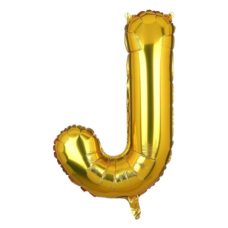 HR-BALON FOIL GOLD HURUF ±40cm Ballon Foil Abjad Alphabet Polos Balon Huruf Satuan ± 40 Cm Murah