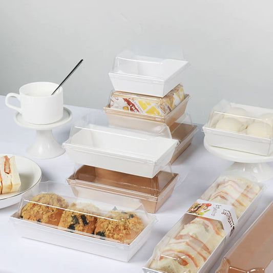 Pekanbaru Mini Cake Box / Kotak Kue Mini Persegi Panjang Warna Kraft Putih Dengan Tutup