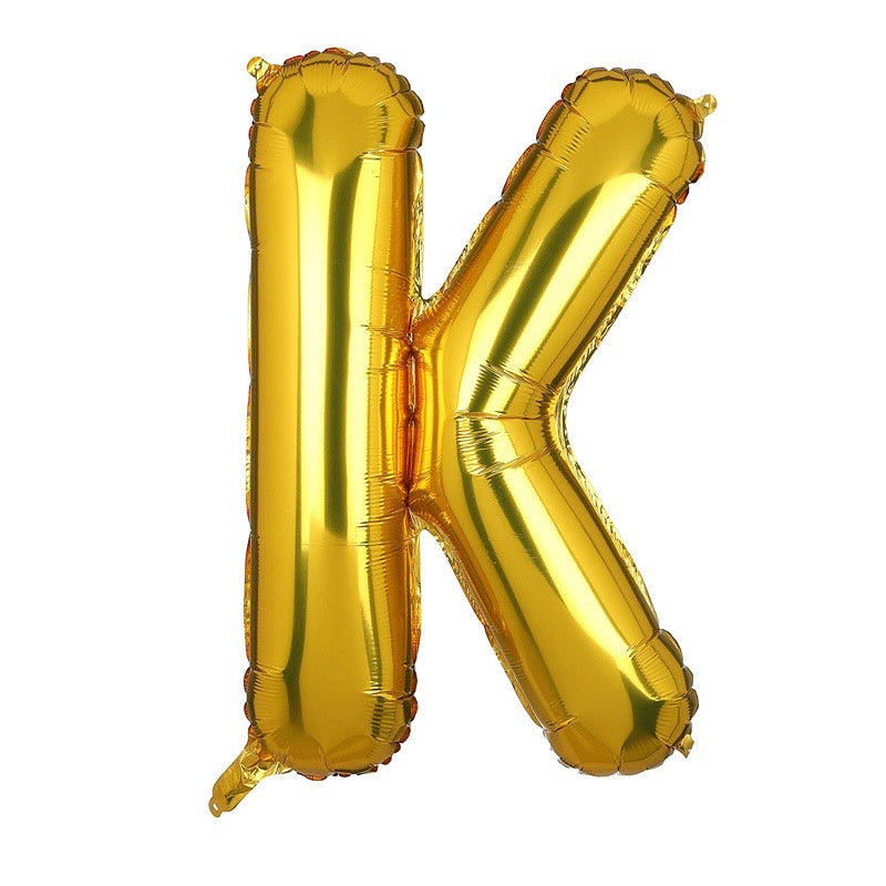 HR-BALON FOIL GOLD HURUF ±40cm Ballon Foil Abjad Alphabet Polos Balon Huruf Satuan ± 40 Cm Murah