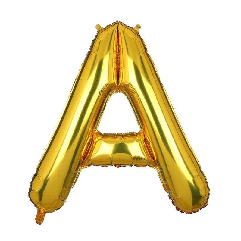 HR-BALON FOIL GOLD HURUF ±40cm Ballon Foil Abjad Alphabet Polos Balon Huruf Satuan ± 40 Cm Murah