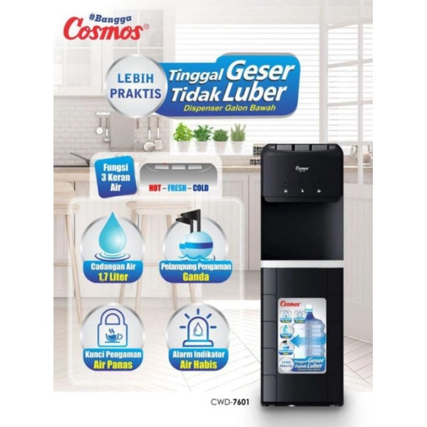 Pekanbaru Dispenser Galon Bawah Cosmos Cwd 7601 Hot Cold Fresh 3 Kran Dispenser