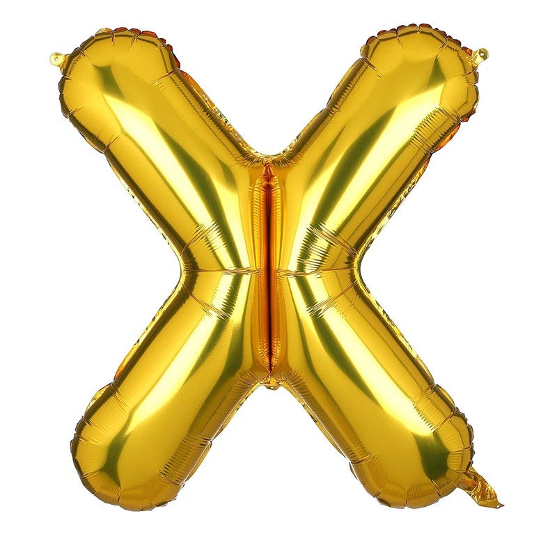HR-BALON FOIL GOLD HURUF ±40cm Ballon Foil Abjad Alphabet Polos Balon Huruf Satuan ± 40 Cm Murah