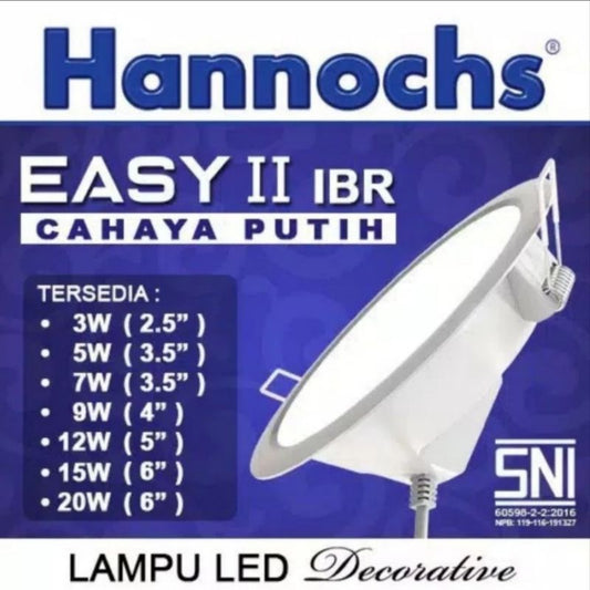 Pekanbaru Lampu Led Downlight / Lampu Ceiling Plafon Hannochs Easy Cool Daylight Ibr 3W/5W/7W/9W/12W/15W/20W