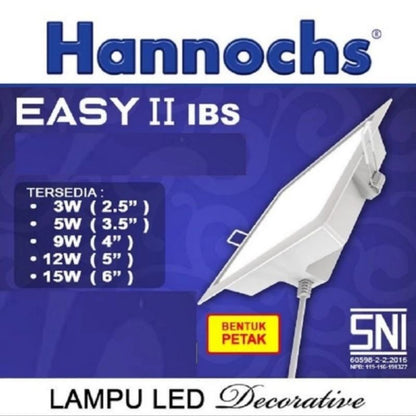 Pekanbaru Hannochs Lampu Led Downlight / Lampu Ceiling Plafon Hannochs Easy Cool Daylight Ibs 3W/5W/7W/9W/12W/15W/20W