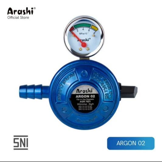 Pekanbaru Regulator / Kepala Gas Lpg + Amper Arashi Argon 02 Sni / Arashi Genesis 02