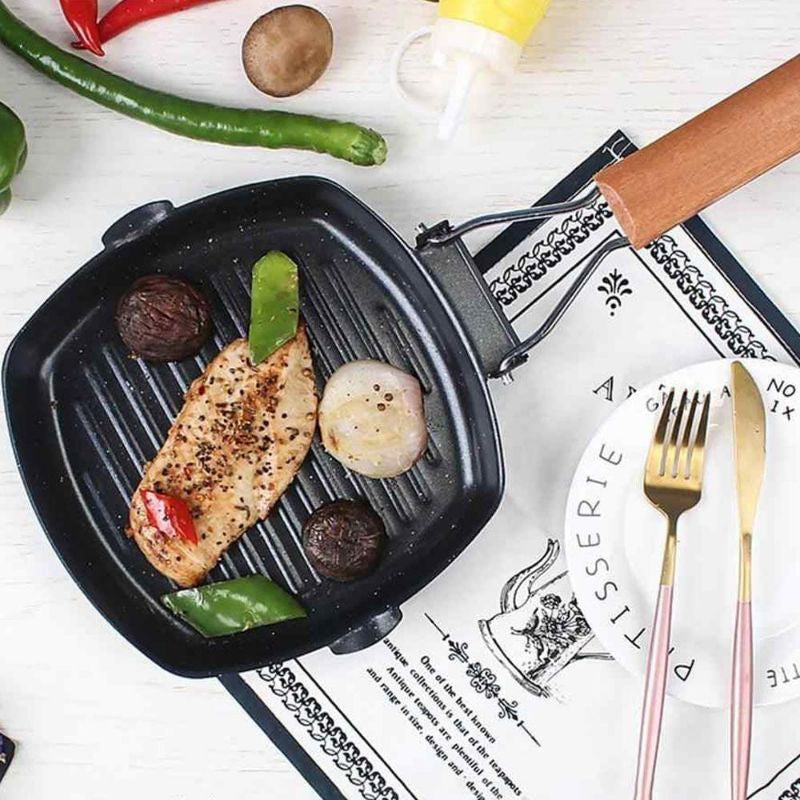 Square Grill Pan 20cm Alat Panggang Lipat Royal Star/ Alat memanggang diatas kompor/ Square grill