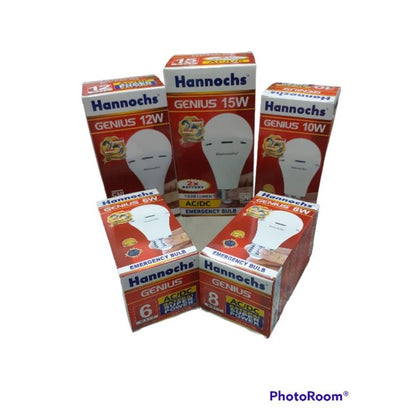 Pekanbaru Bohlam Led Emergency Ac/Dc Hannochs Genius 6W/8W/10W/12W/15W