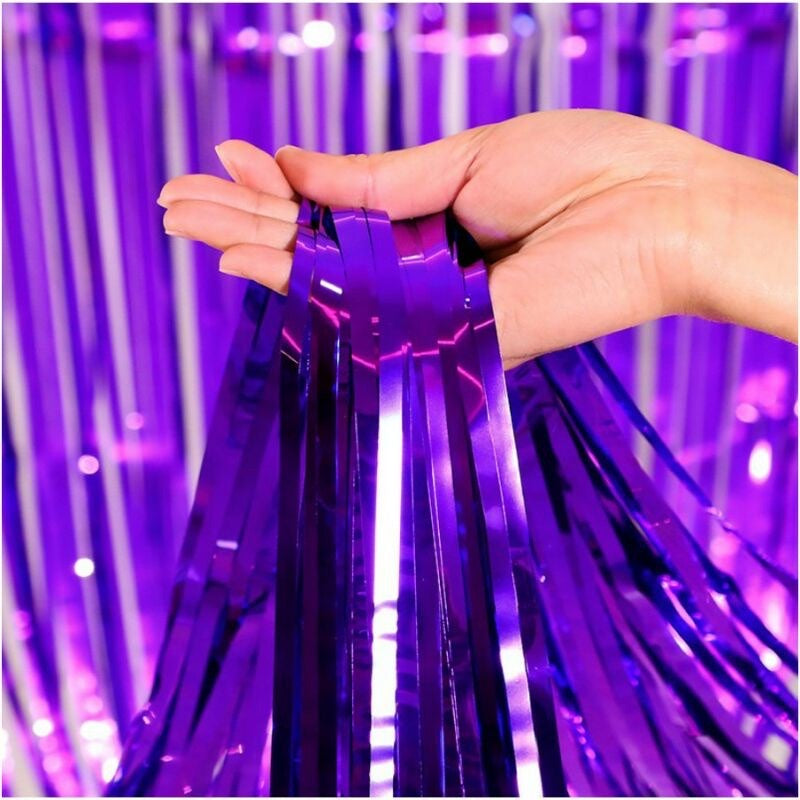 HR- TIRAI PESTA Ulang Tahun Tirai Rumbai Plastik Chrome Foil 100 x 200 Cm Foil Curtain Backdrop Curtain Selinger Metalik Import Murah