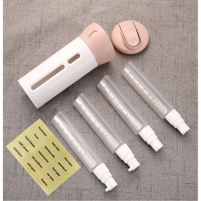 Pekanbaru Botol Travel Set 4 In 1 Dispenser Sabun Shampoo Portable