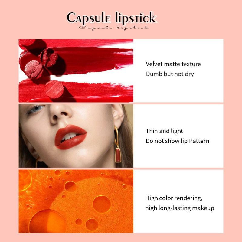 Pekanbaru Saniye Capsule Matte Lipstick New Design Long Lasting Girl Lipstick