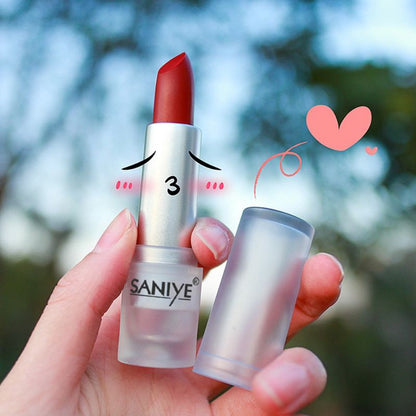 Pekanbaru Saniye Velvet Matte Lipstick Ice Cube Es Batu Transparan Fashion Makeup
