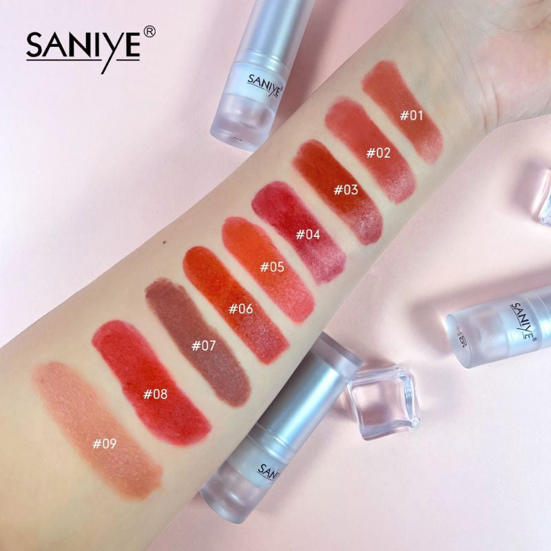 Pekanbaru Saniye Velvet Matte Lipstick Ice Cube Es Batu Transparan Fashion Makeup