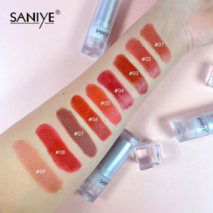 Pekanbaru Saniye Velvet Matte Lipstick Ice Cube Es Batu Transparan Fashion Makeup