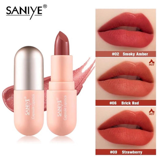 Pekanbaru Saniye Capsule Matte Lipstick New Design Long Lasting Girl Lipstick