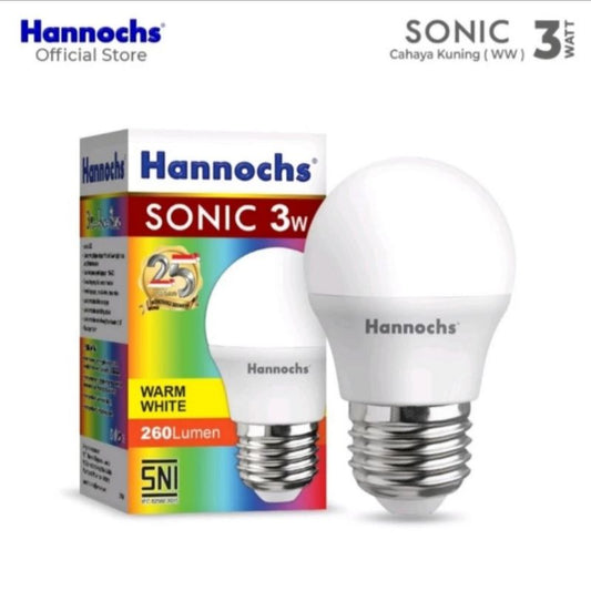Pekanbaru Lampu Led Hannochs Sonic / Hannochs Sonic 3W  Warna Kuning / Warm White