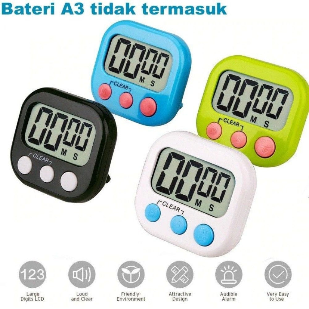 Alarm Timer Masak Dapur Clock Stopwatch Digital Timer Kitchen Mini LCD