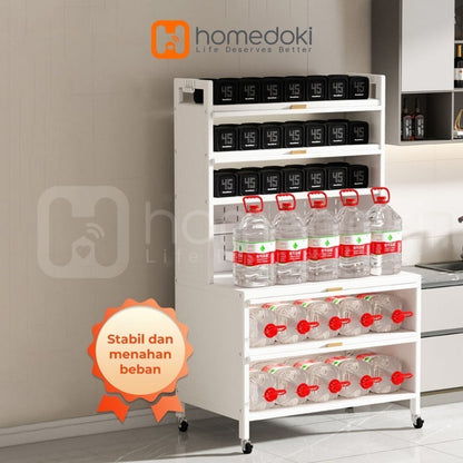 Pekanbaru Homedoki Lemari Dapur Minimalis/Rak Dapur/Lemari Piring/Rak Dapur Serbaguna/Rak Penyimpanan Dapur/Rak Piring Oven Microwave