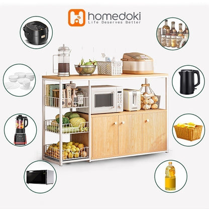 Pekanbaru Homedoki Rak/ Dapur Susun Minimalis Rak /Oven Microwave Bumbu Dapur/ Serbaguna Minimalis/ Kayu Serbaguna Rak