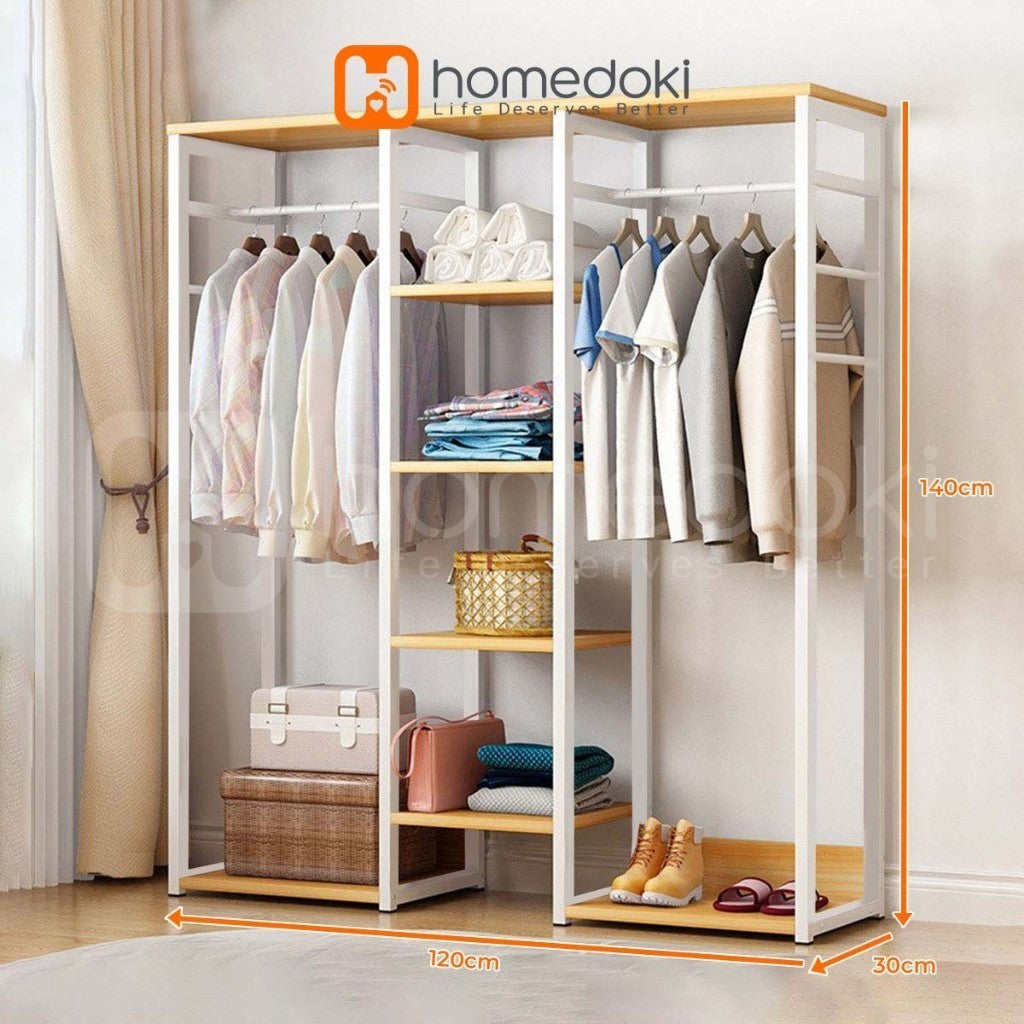 Pekanbaru Homedoki Rak Baju Gantung / Stand Hanger / Rak Baju / Rak Pakaian / Rak Gantung Baju Kayu