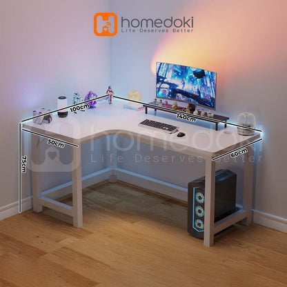 Pekanbaru Homedoki Meja Gaming / L Shaped Meja / Meja Komputer Serat Karbon / Meja Laptop / Meja Komputer Minimalis / Meja Kantor /  Meja Kantor Serbaguna / Meja Kerja / Meja Belajar