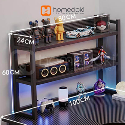 Pekanbaru Homedoki Meja Gaming / L Shaped Meja / Meja Komputer Serat Karbon / Meja Laptop / Meja Komputer Minimalis / Meja Kantor /  Meja Kantor Serbaguna / Meja Kerja / Meja Belajar