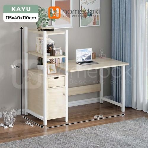 Pekanbaru Homedoki Meja Belajar Minimalis/  Meja Gaming / Meja Komputer / Meja Kantor / Meja Rias Panjang / Meja Kamar Tidur Sederhana