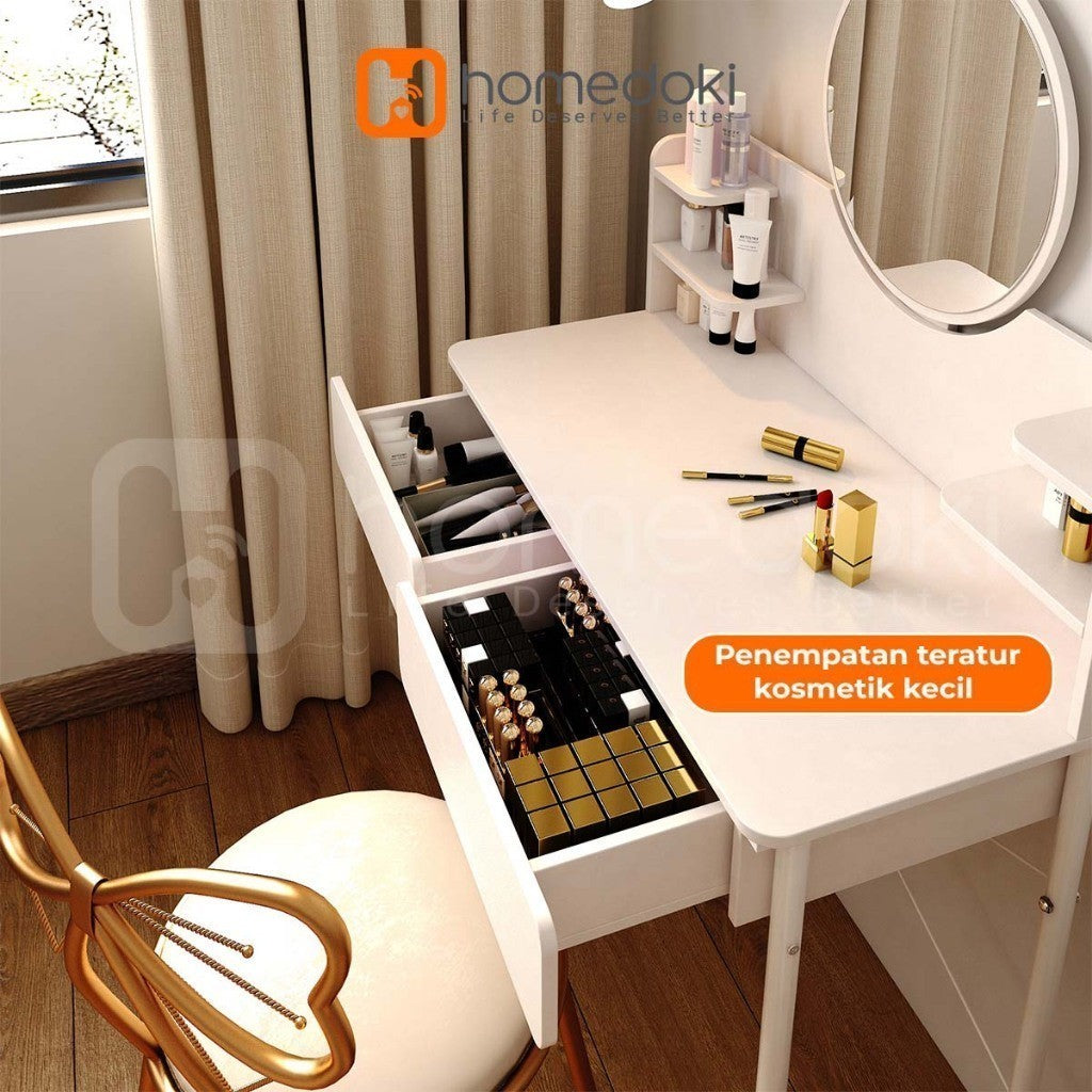 Pekanbaru Homedoki Meja Rias/Meja Rias Aesthetic/Meja Rias Minimalis/Meja Rias Led/Meja Rias Lampu/Meja Rias Sliding/Meja Make Up