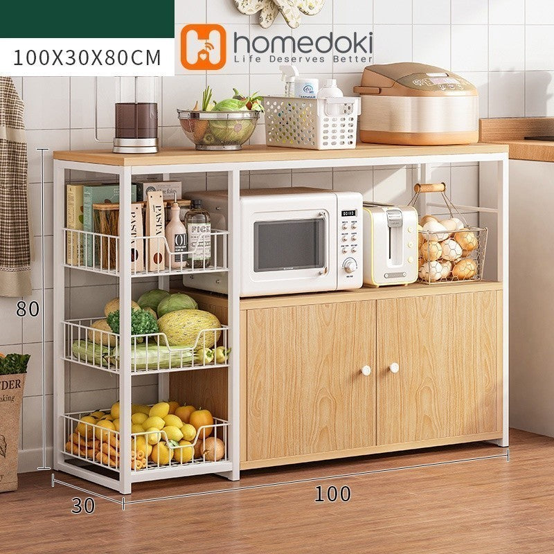 Pekanbaru Homedoki Rak/ Dapur Susun Minimalis Rak /Oven Microwave Bumbu Dapur/ Serbaguna Minimalis/ Kayu Serbaguna Rak