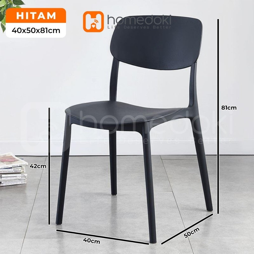 Pekanbaru Homedoki Kursi Plastik/Kursi Kantor/Kursi Belajar/Kursi Teras/Kursi Santai/Kursi Kerja/Kursi Makan/Kursi Cafe