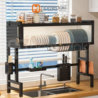 Pekanbaru Homedoki Rak Piring Wastafel / Rak Wastafel Dapur / Rak Di Atas Wastafel / Rak Piring Besi Dapur / Rak Penyimpanan Piring