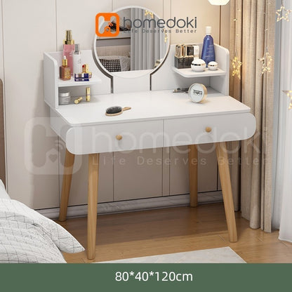 Pekanbaru Homedoki Meja Rias Minimalis/Meja Rias Led/Meja Rias Lampu/Meja Rias Aesthetic/Meja Rias Sliding/Meja Make Up
