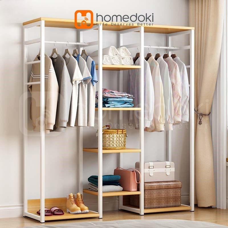 Pekanbaru Homedoki Rak Baju Gantung / Stand Hanger / Rak Baju / Rak Pakaian / Rak Gantung Baju Kayu
