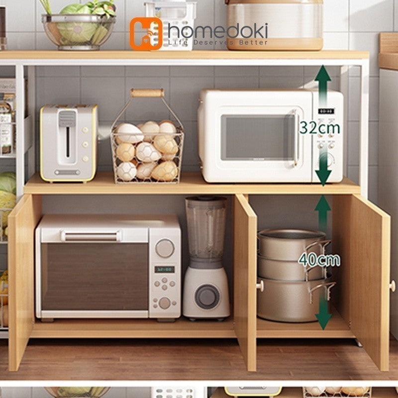 Pekanbaru Homedoki Rak/ Dapur Susun Minimalis Rak /Oven Microwave Bumbu Dapur/ Serbaguna Minimalis/ Kayu Serbaguna Rak