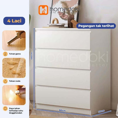 Pekanbaru Homedoki Lemari Laci / Lemari Baju Minimalis / Lemari Serbaguna / Lemari Susun Kayu / Lemari Putih Minimalis