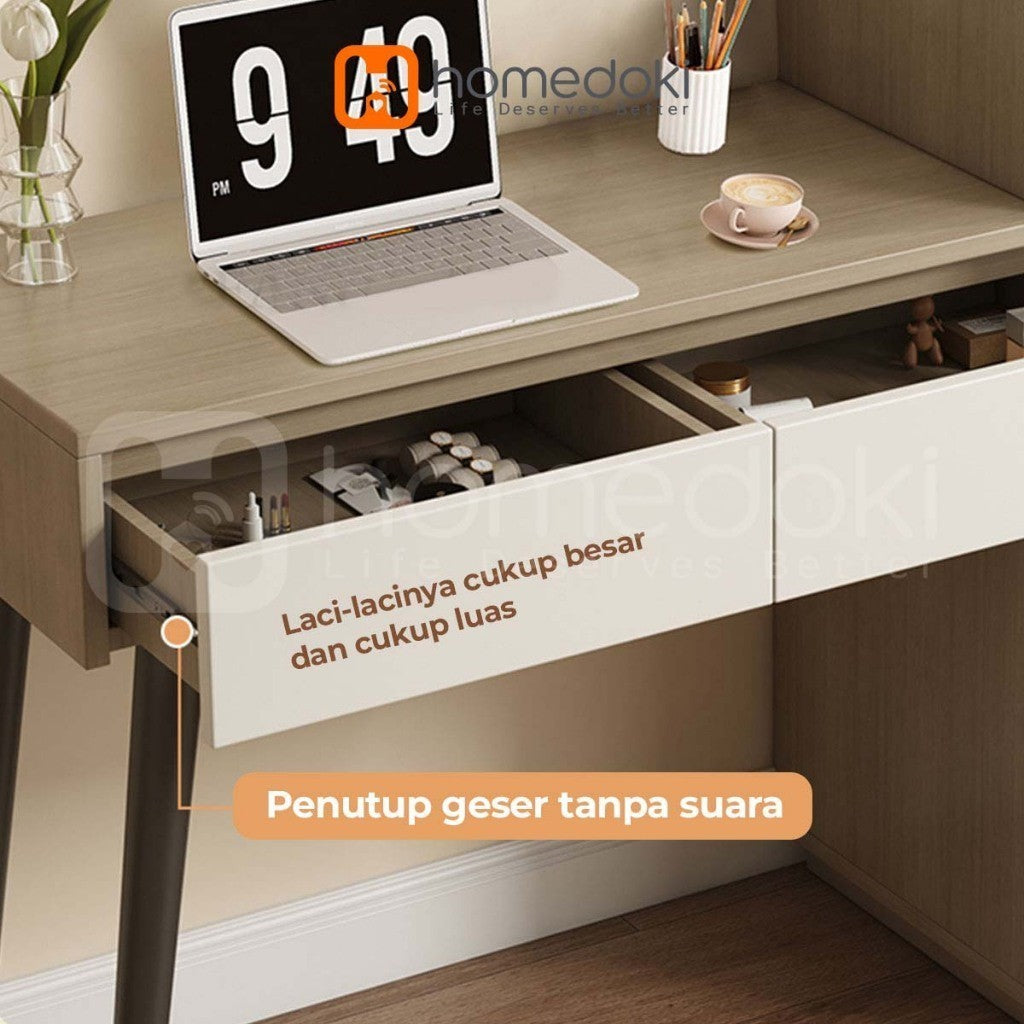 Pekanbaru Homedoki Meja Rias Abu-Abu / Meja Rias Minimalis / Meja Rias / Meja Rias Penyimpanan