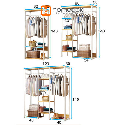 Pekanbaru Homedoki Rak Baju Gantung / Stand Hanger / Rak Baju / Rak Pakaian / Rak Gantung Baju Kayu