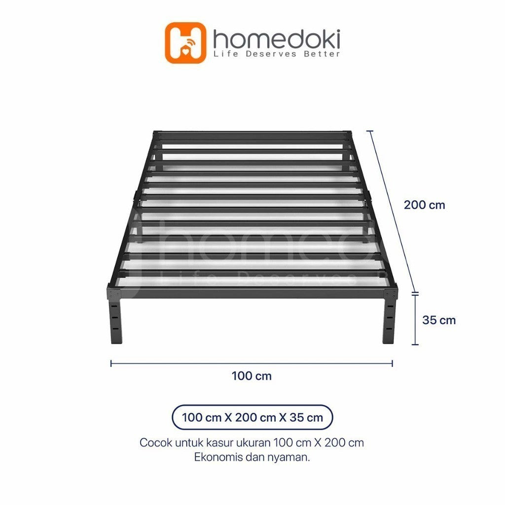 Pekanbaru Homedoki Basicbed / Dipan Tempat Tidur / Yelena Ranjang Tidur / Divan Dipan Tempat Tidur / Kai Ranjang Besi Industrial Bed In A Box