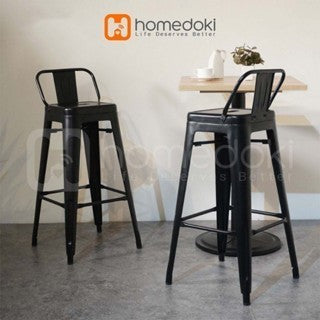 Pekanbaru Homedoki  Kursi Bar Besi/Kursi Makan/ Kursi Persegi Tinggi / Kursi Outdoor