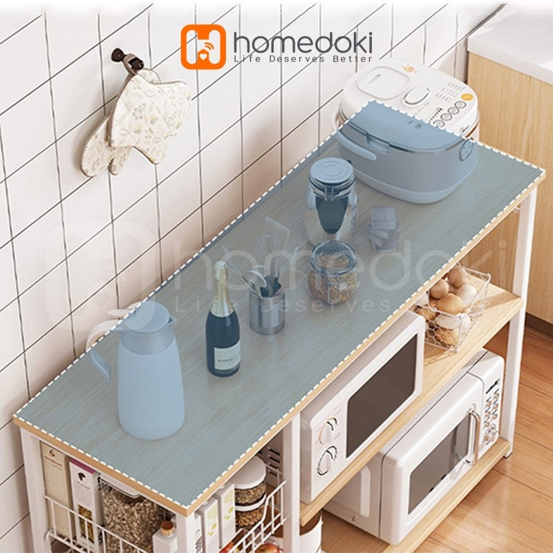 Pekanbaru Homedoki Rak/ Dapur Susun Minimalis Rak /Oven Microwave Bumbu Dapur/ Serbaguna Minimalis/ Kayu Serbaguna Rak