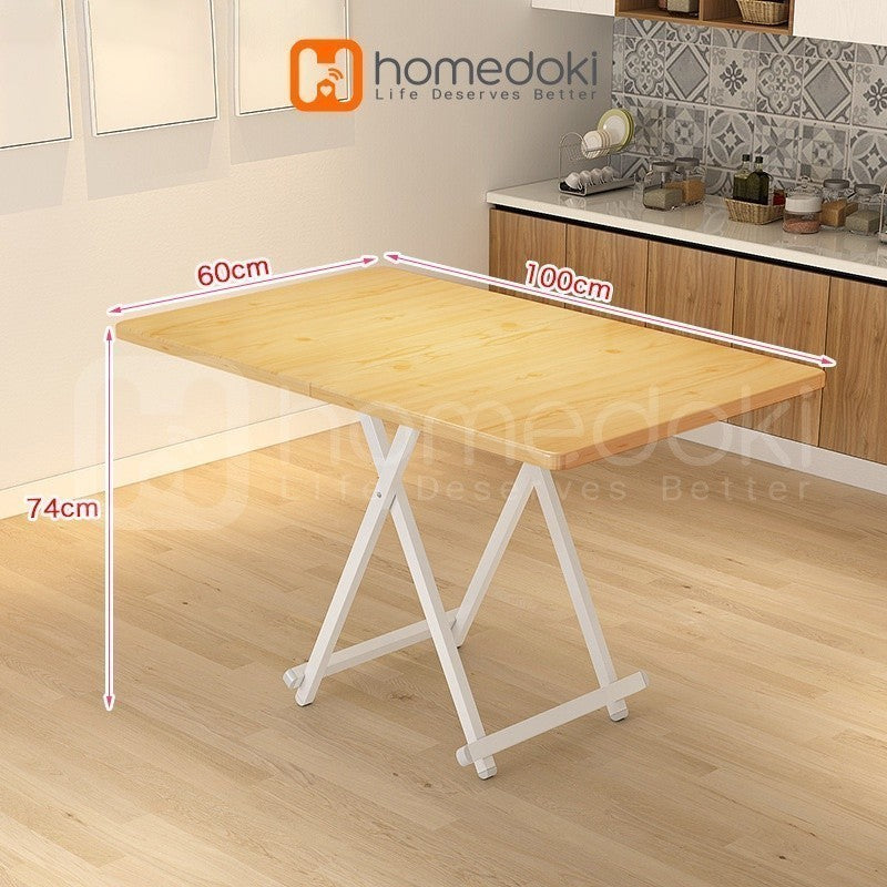 Pekanbaru Homedoki Meja Lipat Minimalis/  Meja Lipat Kayu / Meja Makan Portable / Meja Makan Lipat / Meja Lipat Portable