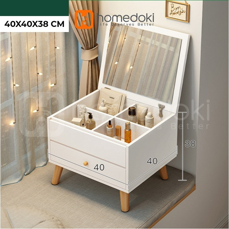 Pekanbaru Homedoki Meja Rias Minimalis/Meja Rias Led/Meja Rias Lampu/Meja Rias Aesthetic/Meja Rias Sliding/Meja Make Up