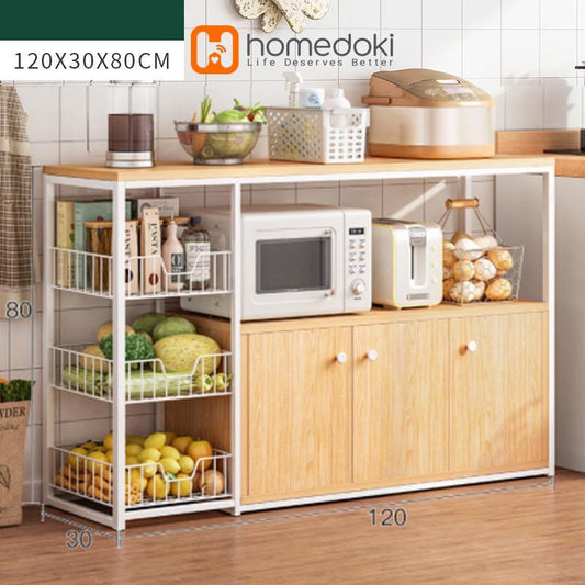 Pekanbaru Homedoki Rak/ Dapur Susun Minimalis Rak /Oven Microwave Bumbu Dapur/ Serbaguna Minimalis/ Kayu Serbaguna Rak