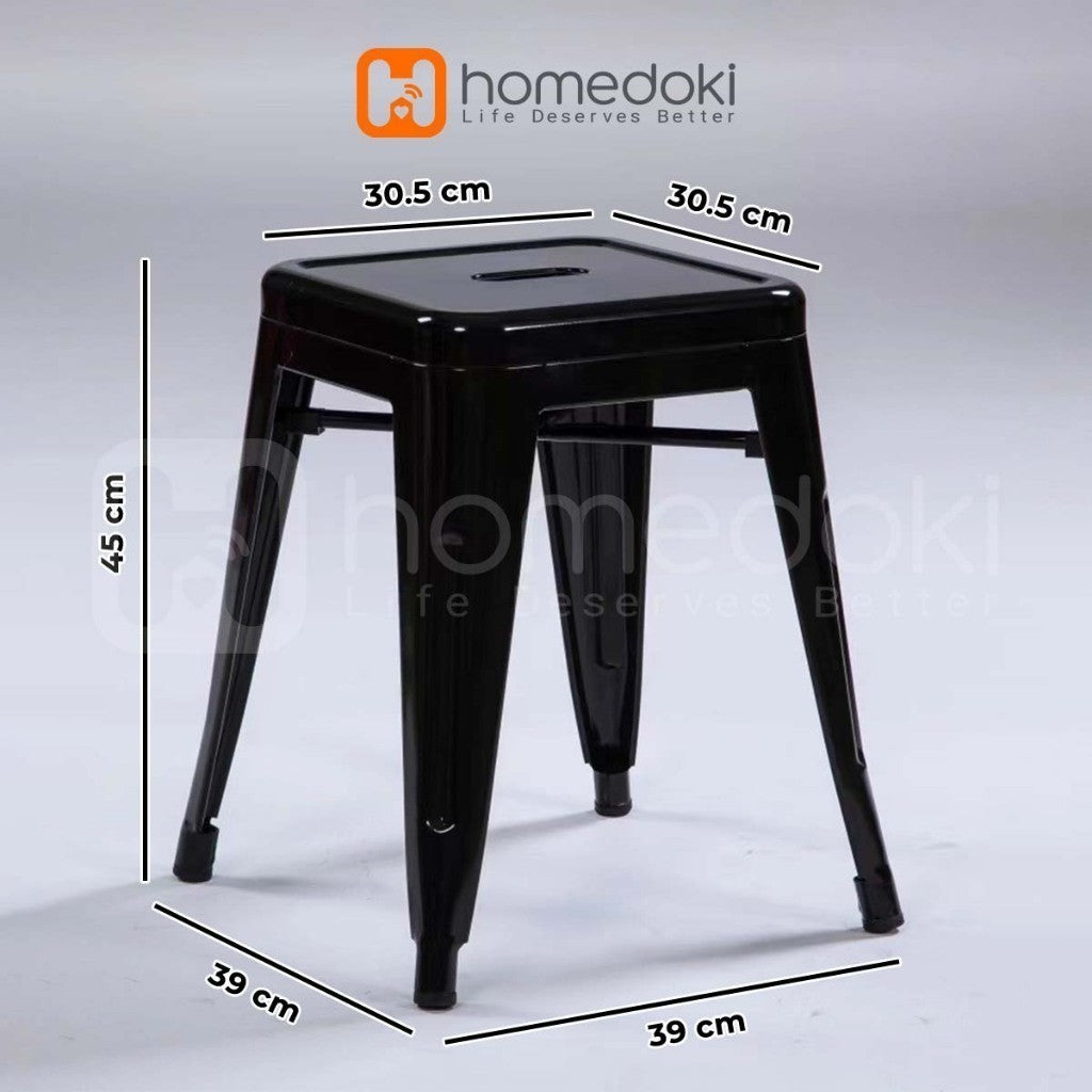 Pekanbaru Homedoki  Kursi Bar Besi/Kursi Makan/ Kursi Persegi Tinggi / Kursi Outdoor