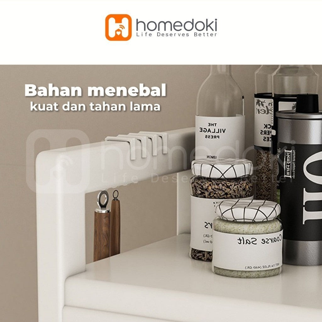 Pekanbaru Homedoki Lemari Dapur Minimalis/Rak Dapur/Lemari Piring/Rak Dapur Serbaguna/Rak Penyimpanan Dapur/Rak Piring Oven Microwave