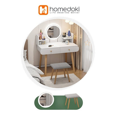 Pekanbaru Homedoki Meja Rias/Meja Rias Modern Minimalis/Meja Rias Putih /Meja Rias Minimalis/Meja Rias Aesthetic/Meja Rias Kayu