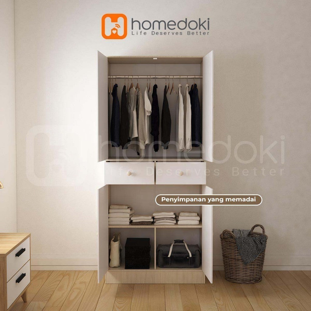 Pekanbaru Homedoki Lemari Pakaian/Lemari Baju/Lemari Baju Minimalis/Lemari Pakaian Estetik/Lemari Baju Aesthetic/Lemari Pakaian Minimalis