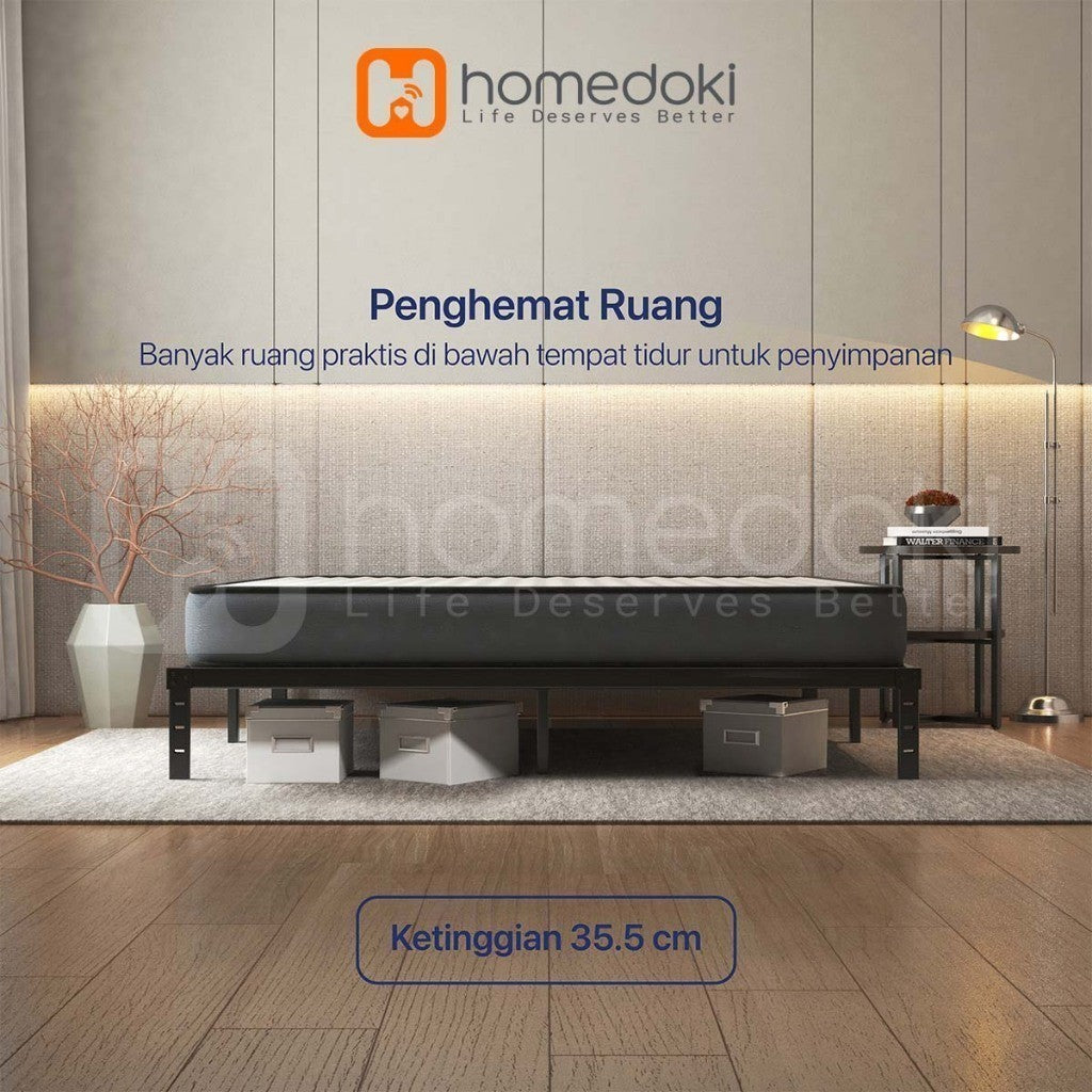 Pekanbaru Homedoki Basicbed / Dipan Tempat Tidur / Yelena Ranjang Tidur / Divan Dipan Tempat Tidur / Kai Ranjang Besi Industrial Bed In A Box