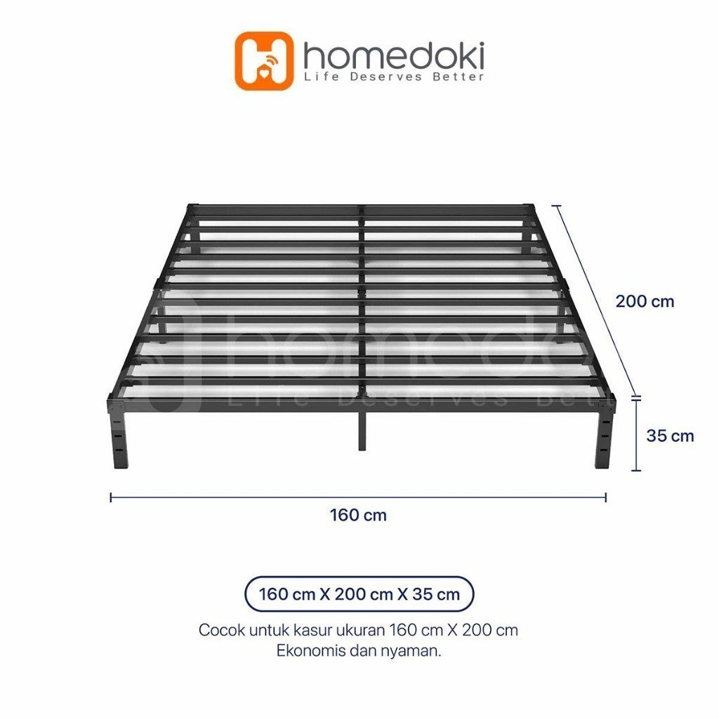 Pekanbaru Homedoki Basicbed / Dipan Tempat Tidur / Yelena Ranjang Tidur / Divan Dipan Tempat Tidur / Kai Ranjang Besi Industrial Bed In A Box